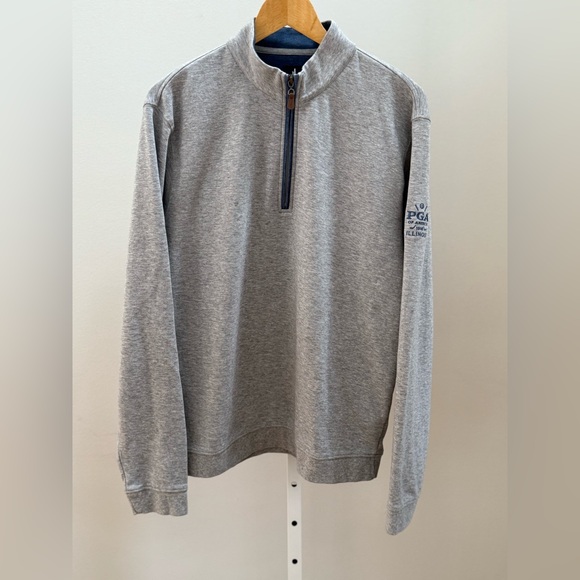 JOHNNIE-O Sully 1/4 Zip Pullover Light Gray Size M - Picture 5 of 13